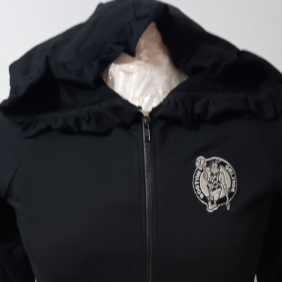Boston Celtics Juniors Zip Up Ruffle Hoodie - Picture 1 of 6